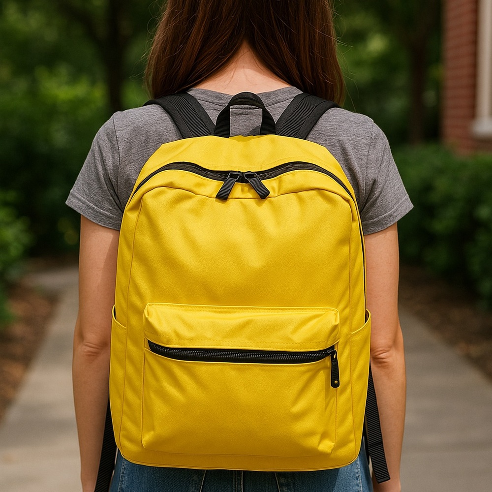 Yellow Backpack with Black Trim New